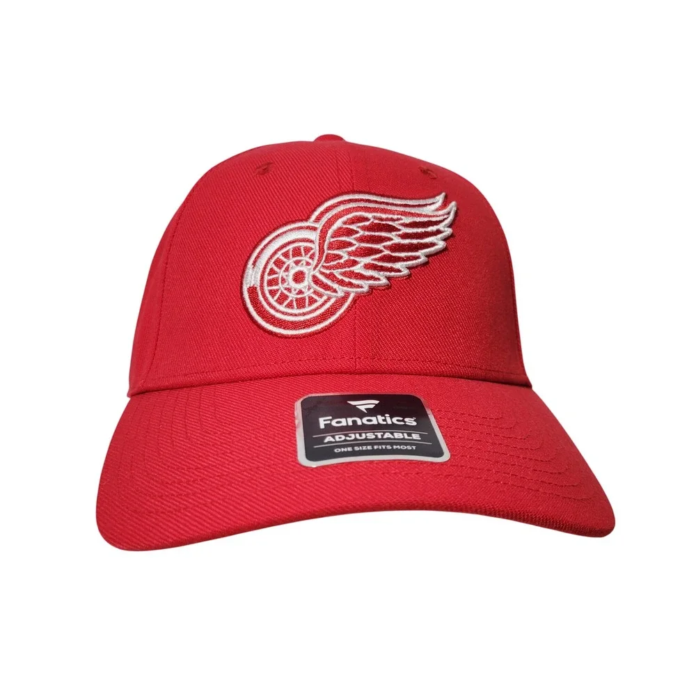 Fanatics Detroit Red Wings Hat Unisex Adjustable Red Core Structured NHL Cap NEW